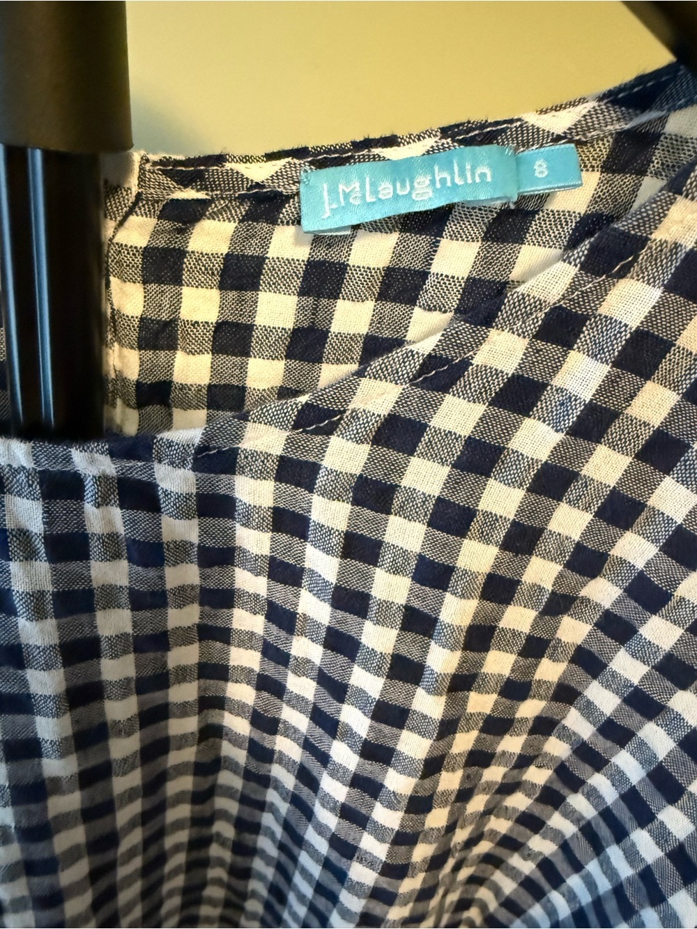 EUC Re-Posh J. McLaughlin Black and White Gingham Tie-Waist Dress SZ 8 - Picture 7 of 15